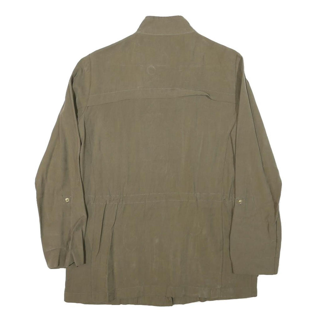 ZARA Womens Brown Lightweight Jacket XS Cotton Blend Button Closure Classic Fit