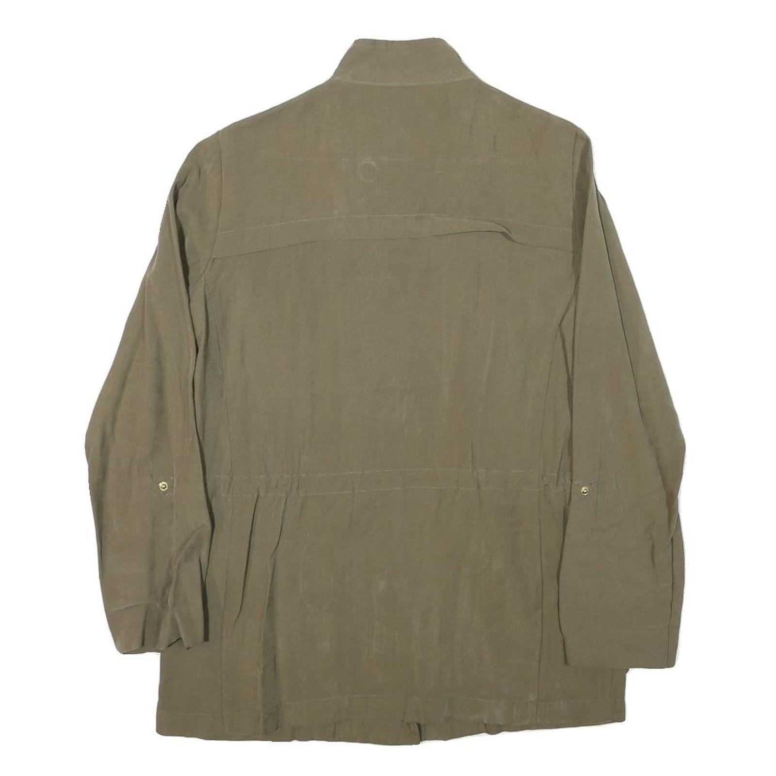 ZARA Womens Brown Lightweight Jacket XS Cotton Blend Button Closure Classic Fit