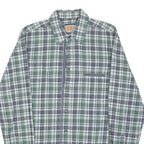 HUGO BOSS Mens Green & Grey Check Shirt S Premium Cotton Blend Classic Fit Long