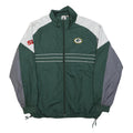 NFL Mens Green White Grey Sport Zip Jacket XL Polyester Plain Green Bay Packers