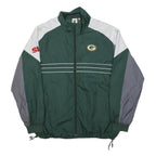 NFL Mens Green White Grey Sport Zip Jacket XL Polyester Plain Green Bay Packers