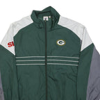 NFL Mens Green White Grey Sport Zip Jacket XL Polyester Plain Green Bay Packers