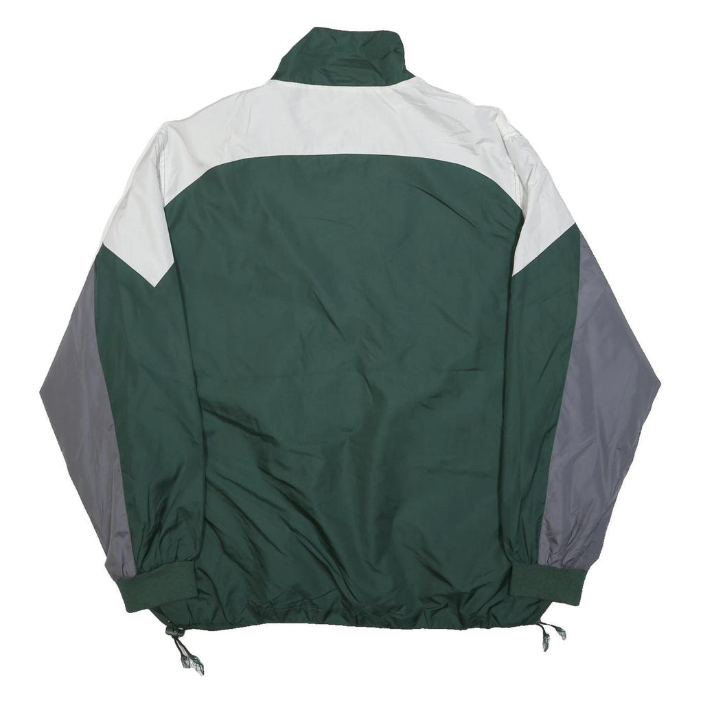 NFL Mens Green White Grey Sport Zip Jacket XL Polyester Plain Green Bay Packers