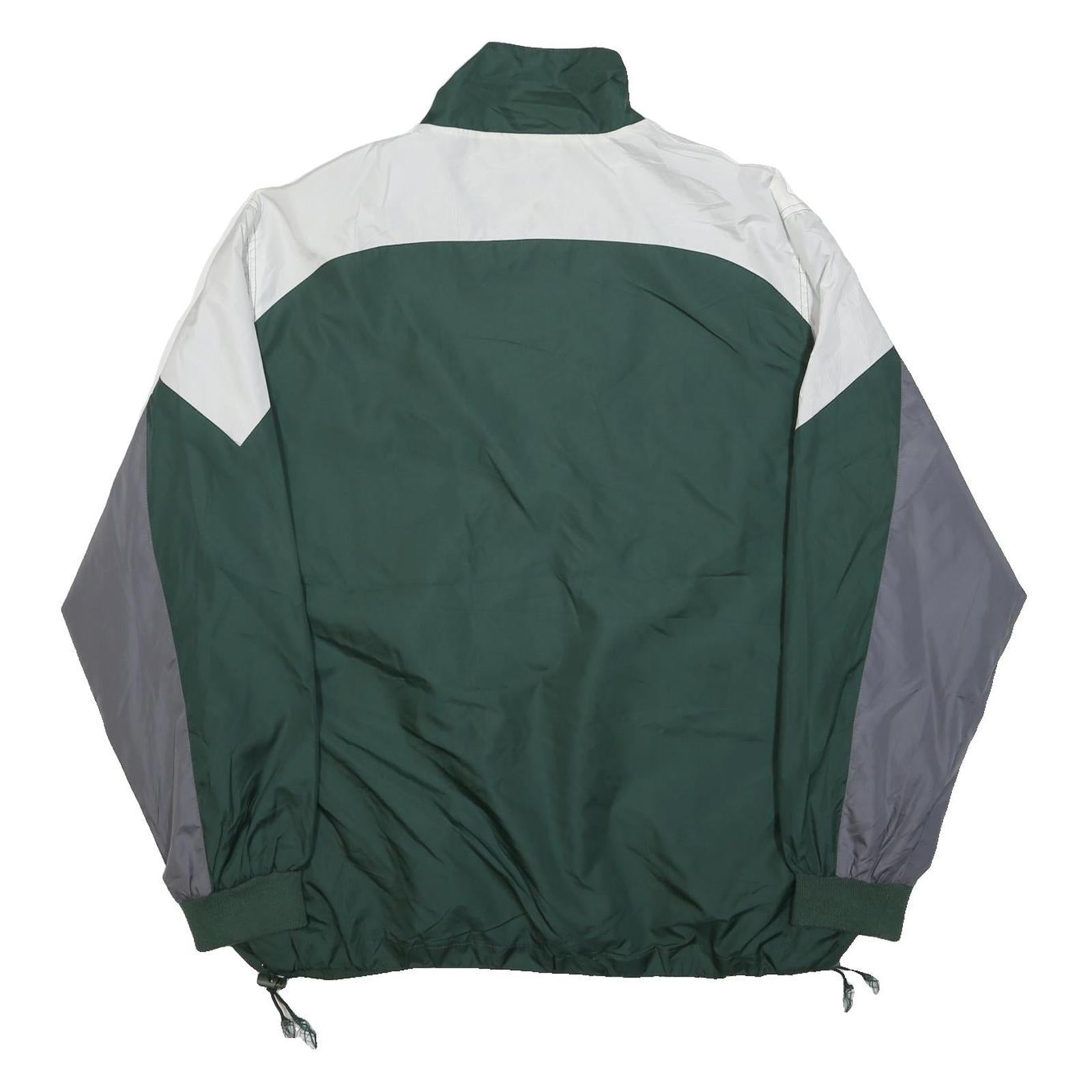 NFL Mens Green White Grey Sport Zip Jacket XL Polyester Plain Green Bay Packers
