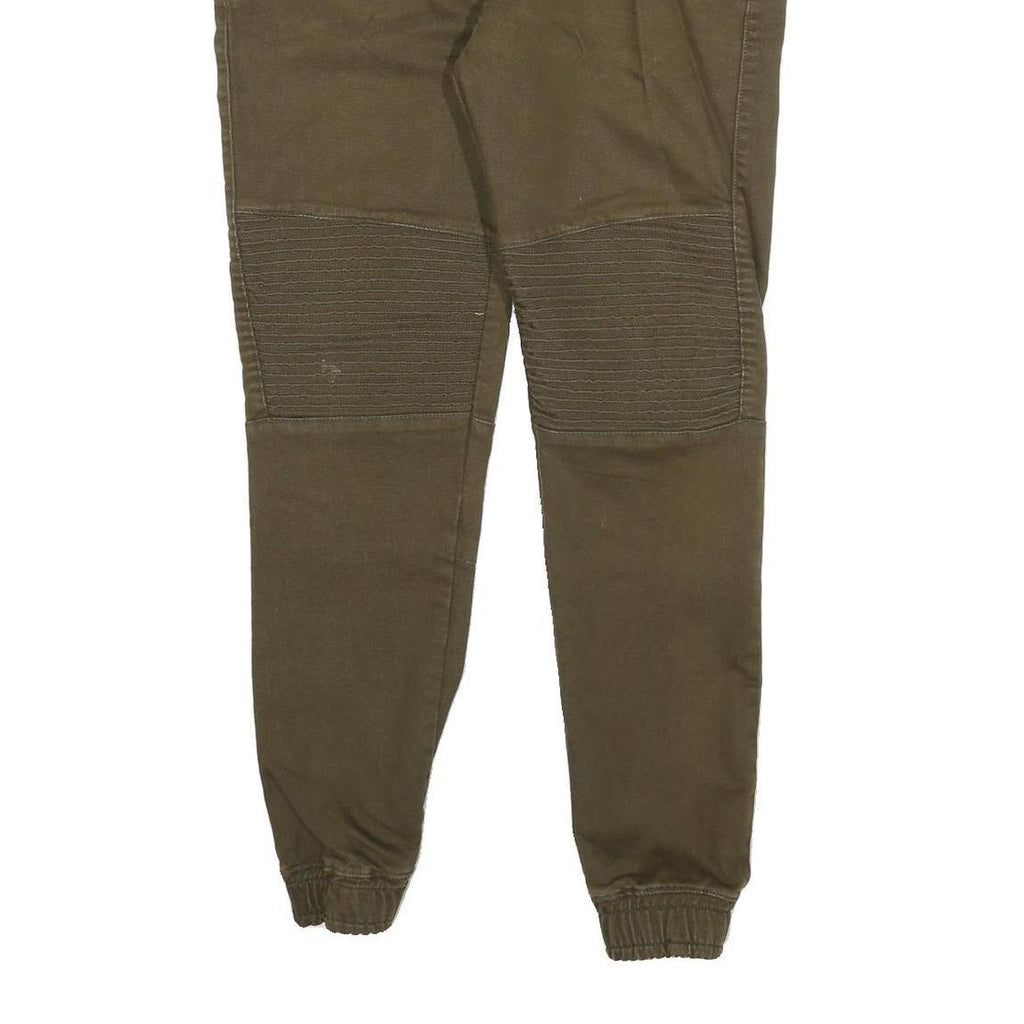 CELIO Mens Green Regular Fit Tapered Trousers W36 L30 Drawstring Cotton Blend