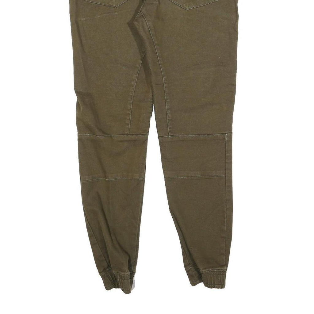 CELIO Mens Green Regular Fit Tapered Trousers W36 L30 Drawstring Cotton Blend