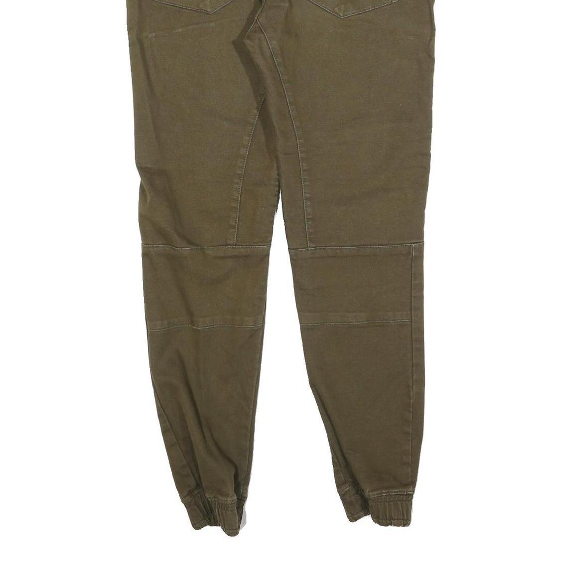 CELIO Mens Green Regular Fit Tapered Trousers W36 L30 Drawstring Cotton Blend