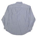 NAUTICA Mens Blue & Grey Striped Shirt XL Cotton Blend Long Sleeve Casual Button