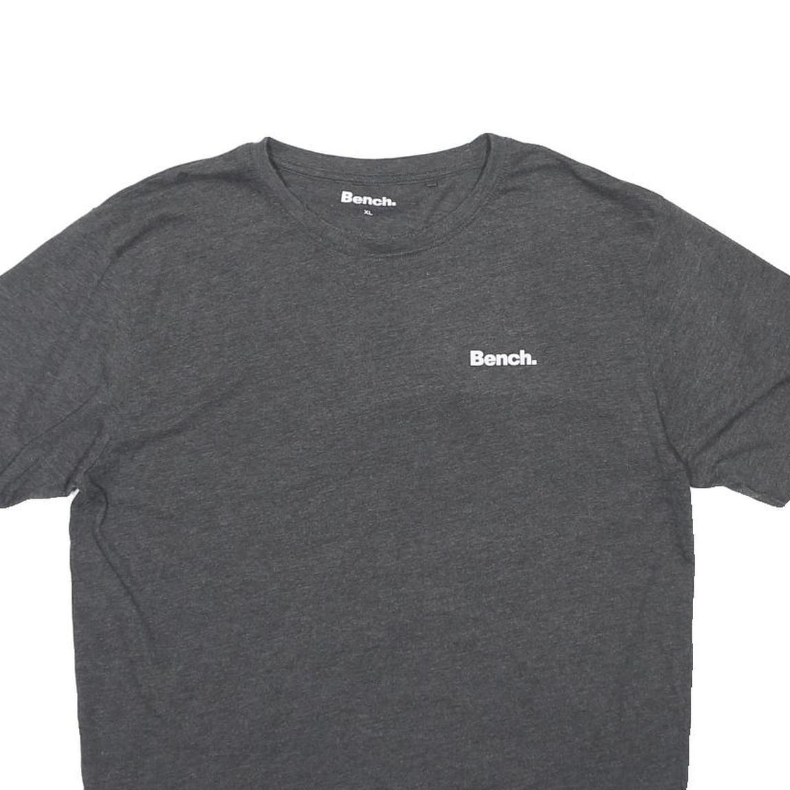 BENCH Mens Grey Graphic T-Shirt XL Short Sleeve Crew Neck Casual Cotton Blend