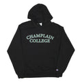 CHAMPION Mens Black Champlain College Pullover Hoodie L Cotton Blend