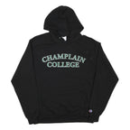 CHAMPION Mens Black Champlain College Pullover Hoodie L Cotton Blend