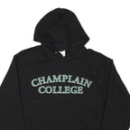 CHAMPION Mens Black Champlain College Pullover Hoodie L Cotton Blend