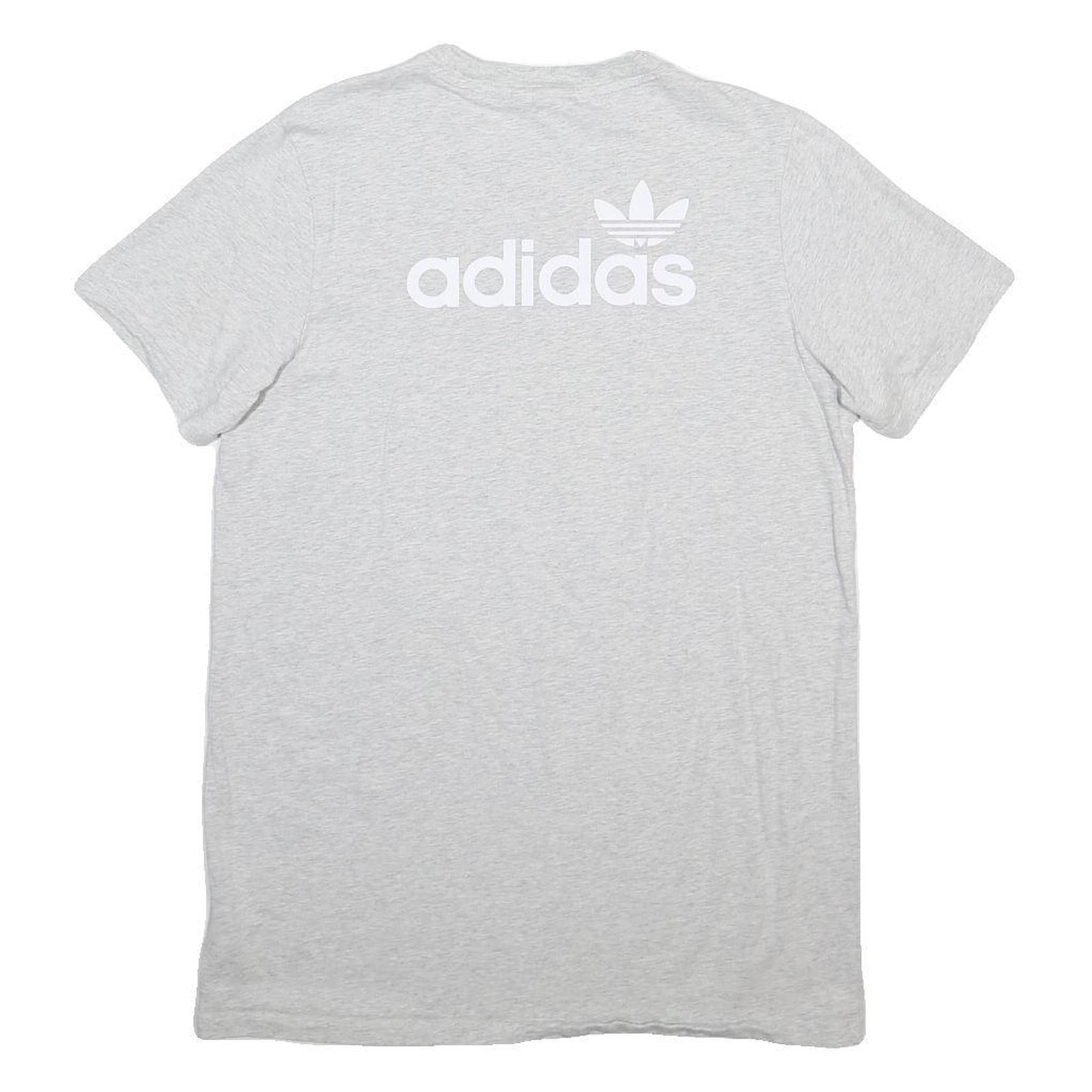 ADIDAS Womens Grey Day Jersey Plain Short Sleeve Mini UK 12 Casual Cotton Blend