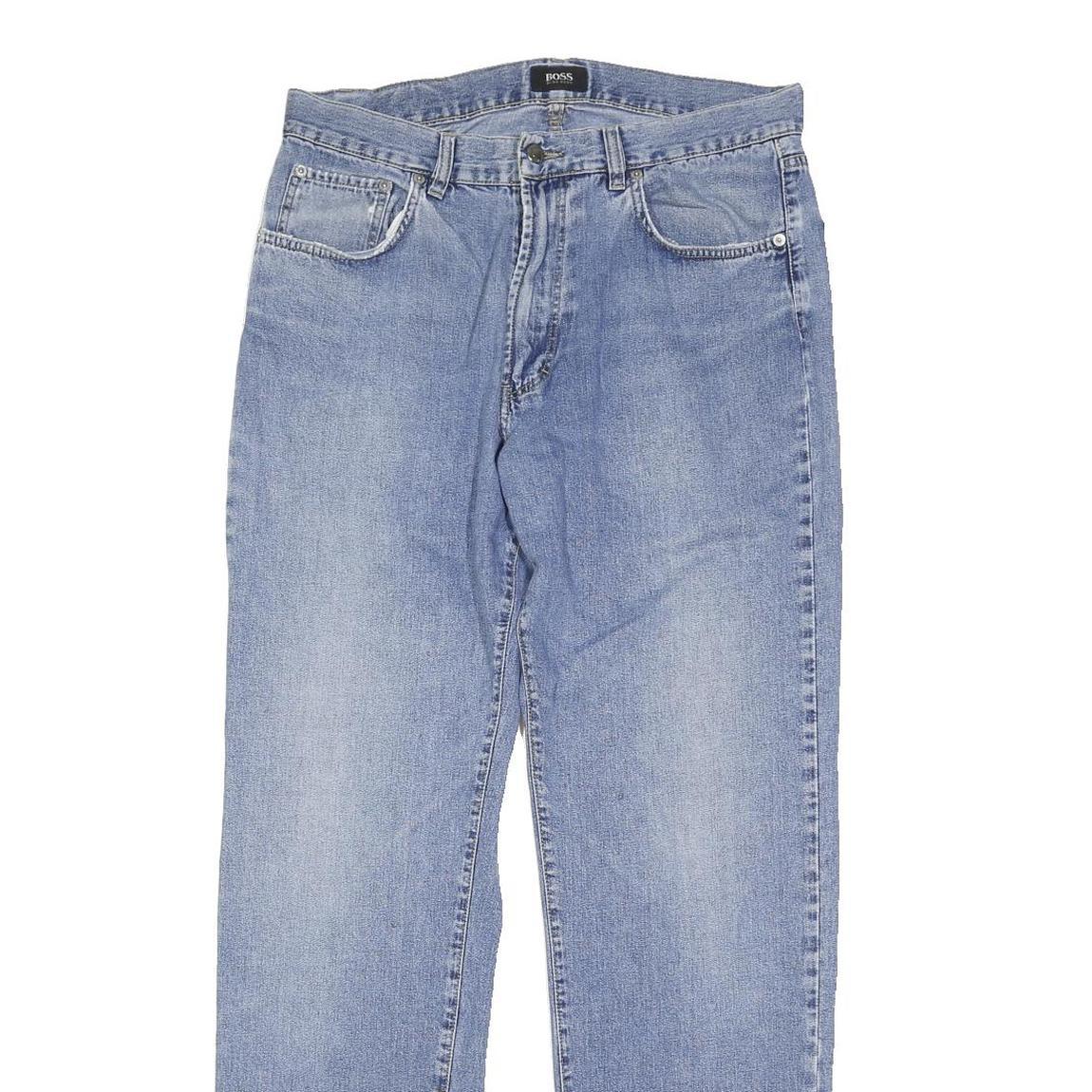 HUGO BOSS Mens Jeans Blue Regular Straight Denim Medium W34 L27 Casual Stylish