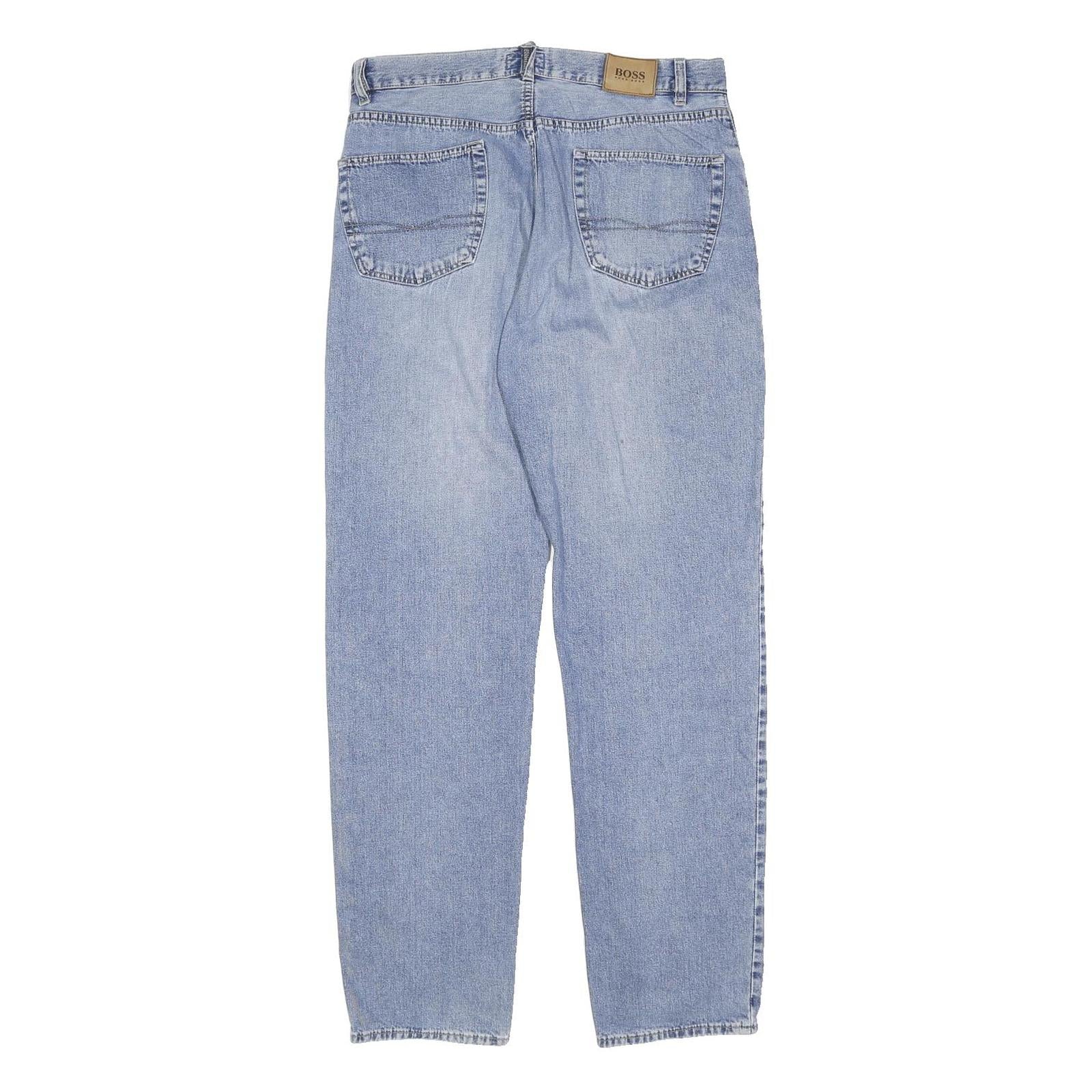 HUGO BOSS Mens Jeans Blue Regular Straight Denim Medium W34 L27 Casual Stylish