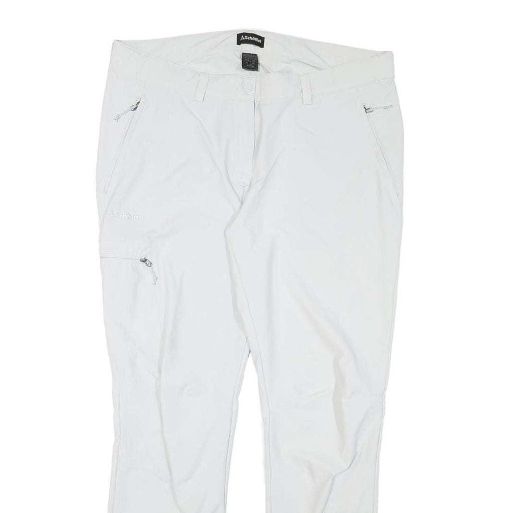 SCHOFFEL Womens White Slim Trousers W36 L30 Lightweight Outdoor Zip Pockets