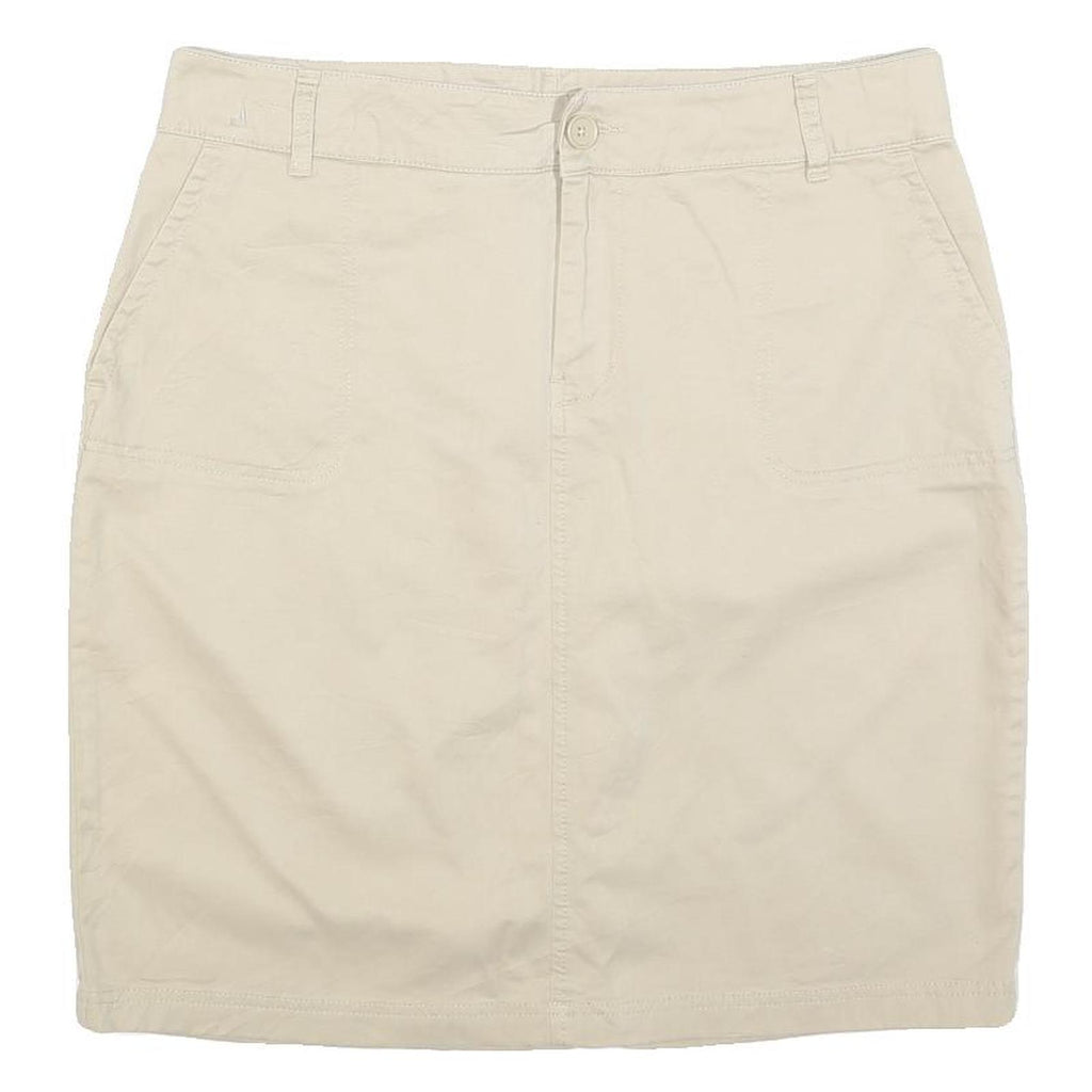 TOMMY HILFIGER Womens Beige Cotton Blend Pencil Knee Length Skirt L Classic