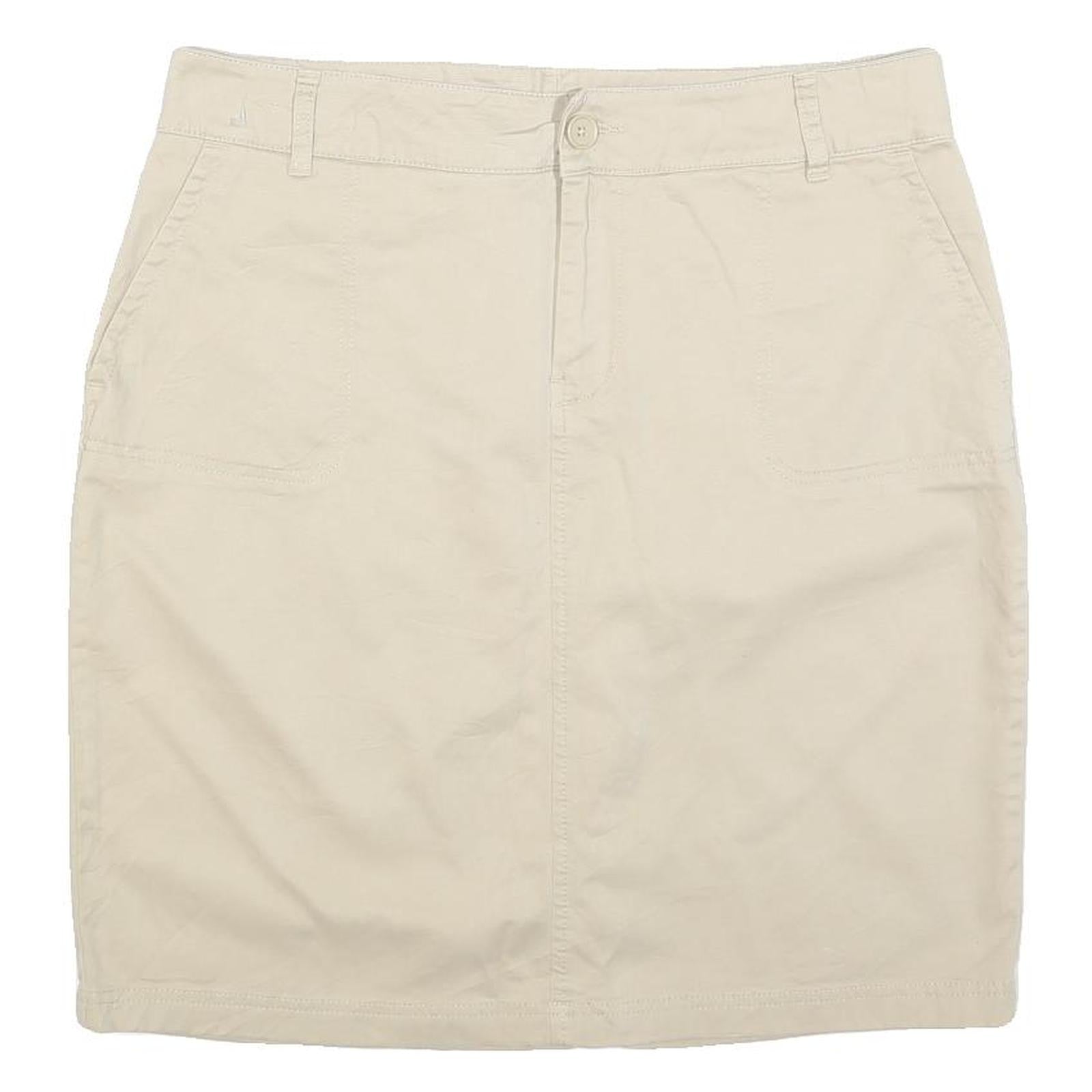 TOMMY HILFIGER Womens Beige Cotton Blend Pencil Knee Length Skirt L Classic