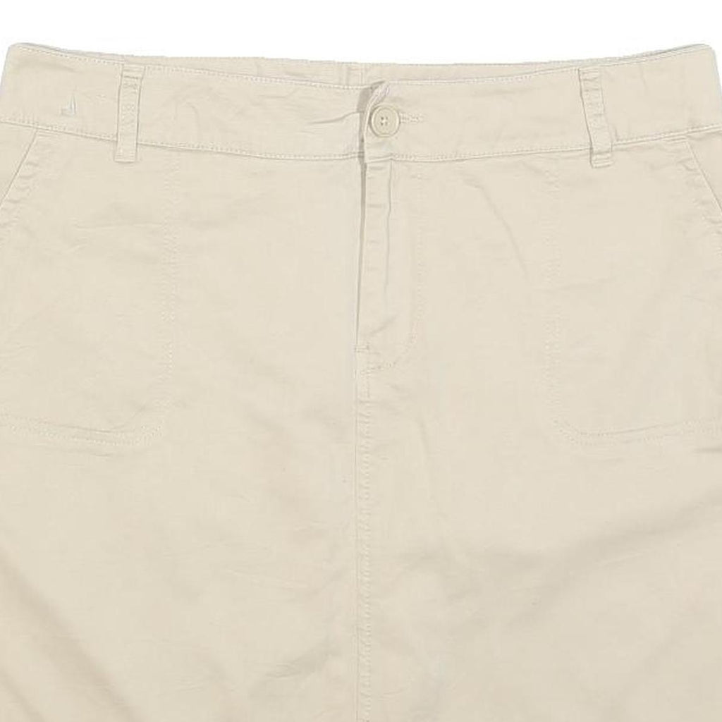 TOMMY HILFIGER Womens Beige Cotton Blend Pencil Knee Length Skirt L Classic
