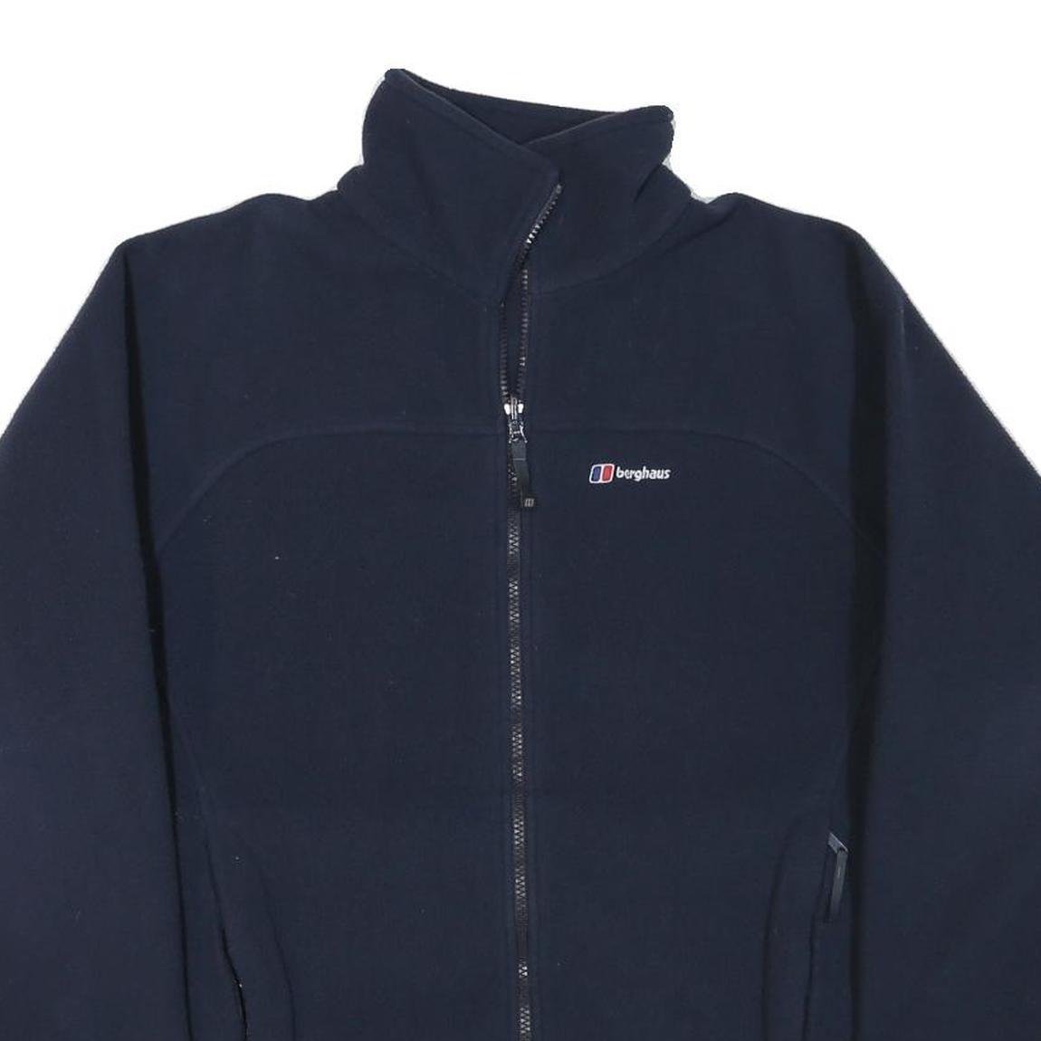 BERGHAUS Womens Navy Blue Jacket L Polyester Blend Plain Outdoor Zip