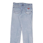 DICKIES Mens Jeans Blue Regular Straight Denim Light W32 L36 Classic Cotton