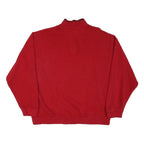 CHAPS Mens Red Quarter Zip Sweatshirt XL Embroidered Logo Casual