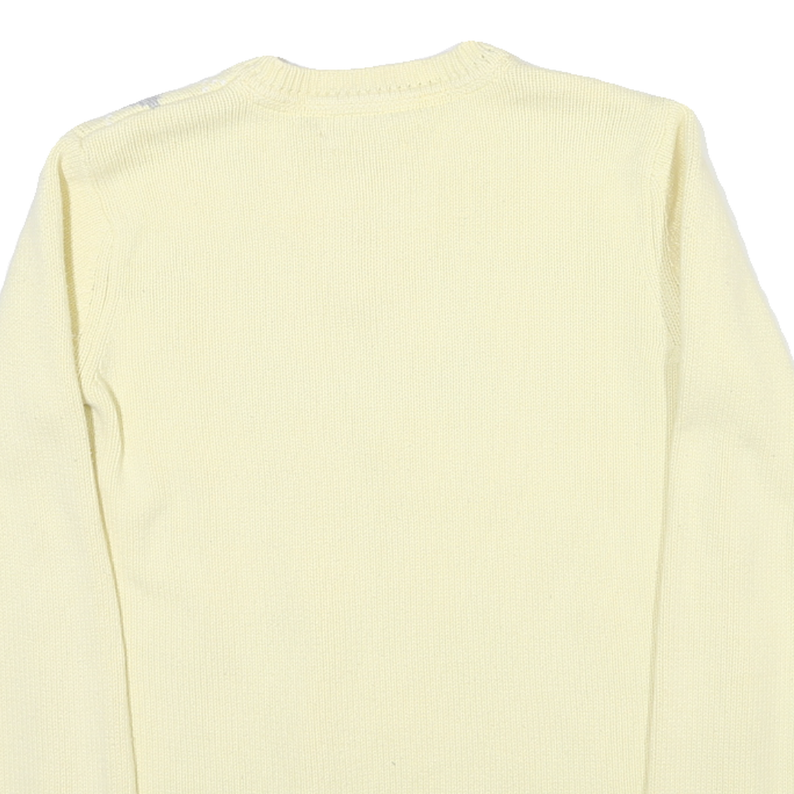 TOMMY HILFIGER Womens Cream & Grey Argyle Patterned V Neck Jumper Size M Cotton