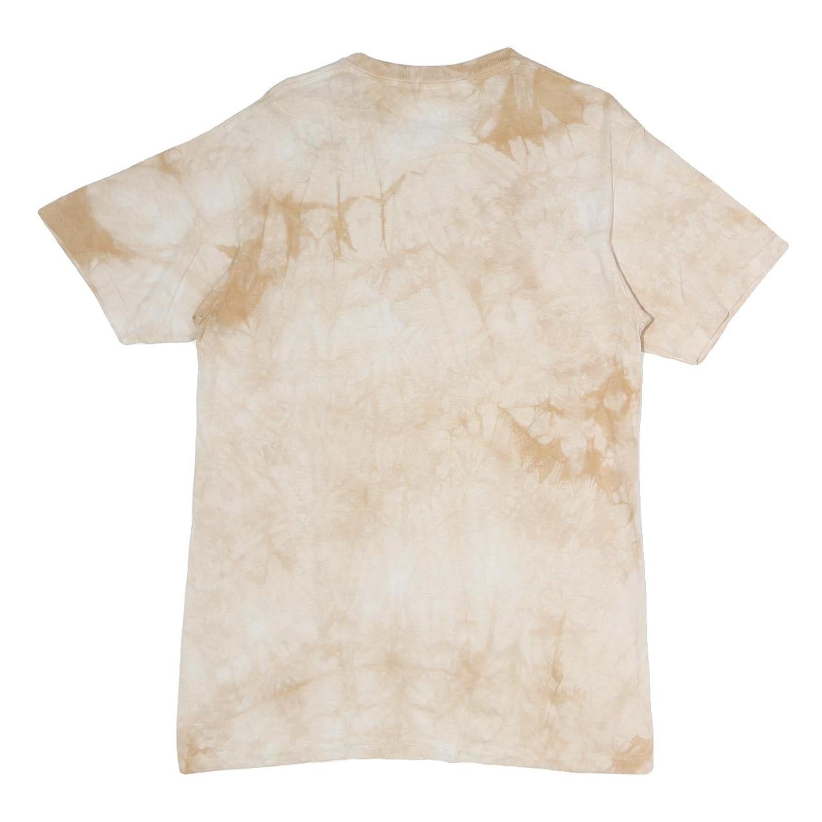 THE MOUNTAIN Mens Beige Tie Dye Pug Dog Graphic T-Shirt M Short Sleeve Crew Neck