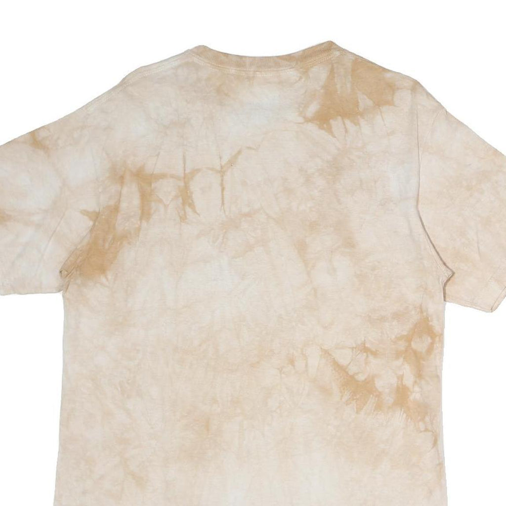 THE MOUNTAIN Mens Beige Tie Dye Pug Dog Graphic T-Shirt M Short Sleeve Crew Neck