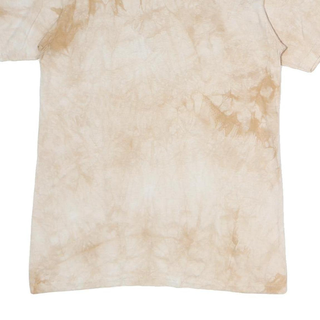 THE MOUNTAIN Mens Beige Tie Dye Pug Dog Graphic T-Shirt M Short Sleeve Crew Neck