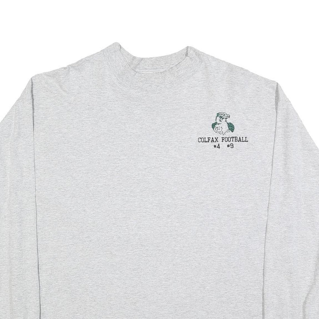 RUSSELL ATHLETIC Mens Grey Colfax Football Long Sleeve Crew Neck T-Shirt L