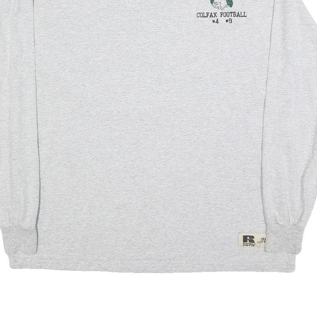 RUSSELL ATHLETIC Mens Grey Colfax Football Long Sleeve Crew Neck T-Shirt L