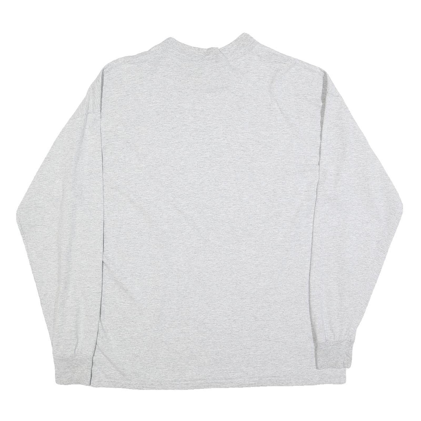 RUSSELL ATHLETIC Mens Grey Colfax Football Long Sleeve Crew Neck T-Shirt L