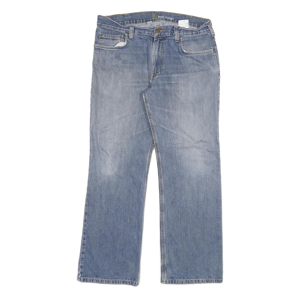 CARHARTT Mens Loose Light Blue Denim Jeans W33 L29 Workwear Casual Zip Fly
