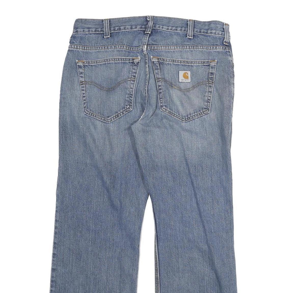 CARHARTT Mens Loose Light Blue Denim Jeans W33 L29 Workwear Casual Zip Fly