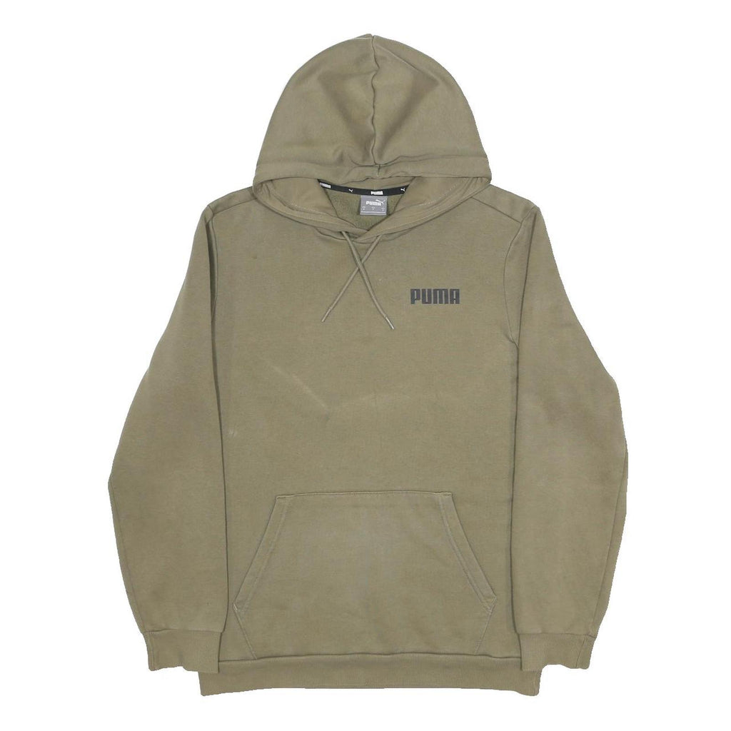 PUMA Mens Beige Pullover Hoodie S Cotton Blend Casual Sportswear