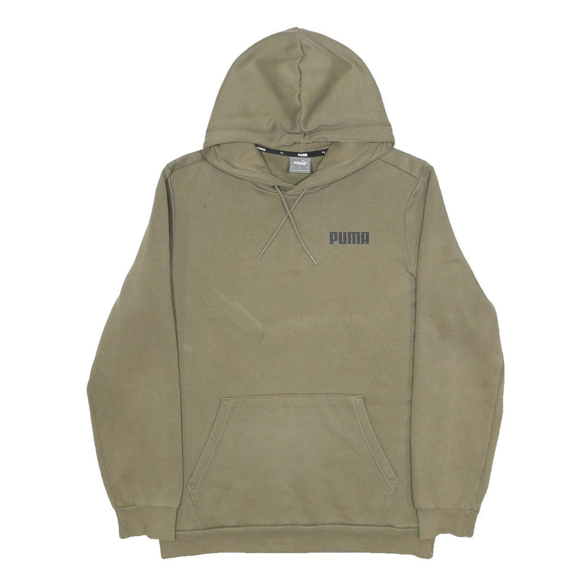 PUMA Mens Beige Pullover Hoodie S Cotton Blend Casual Sportswear