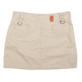 FREE PEOPLE Womens Beige Mini Cotton Blend Straight Skirt M Utility Casual