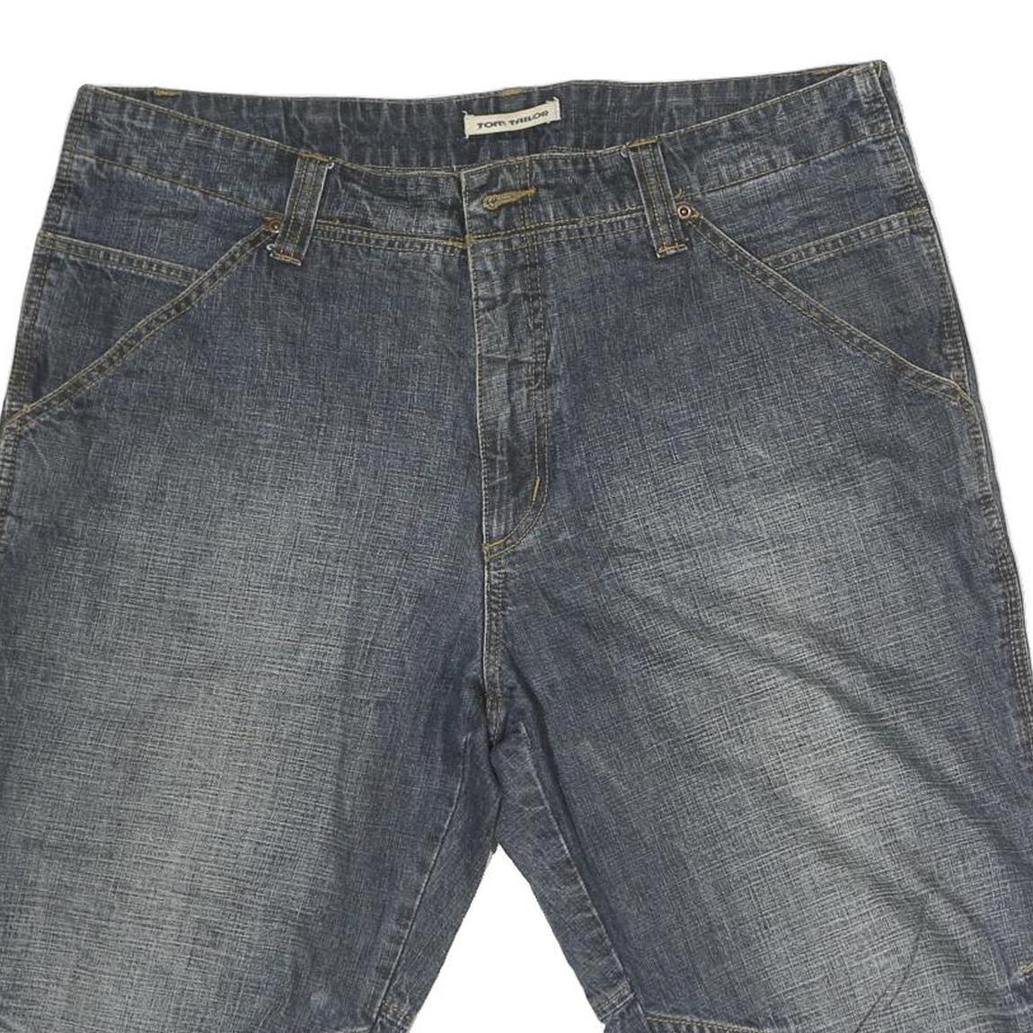 TOM TAILOR Mens Shorts Blue Denim Casual L W38 Cotton Comfort