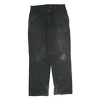 CARHARTT Mens Relaxed Black Cotton Trousers W34 L30 Workwear Zip Closure