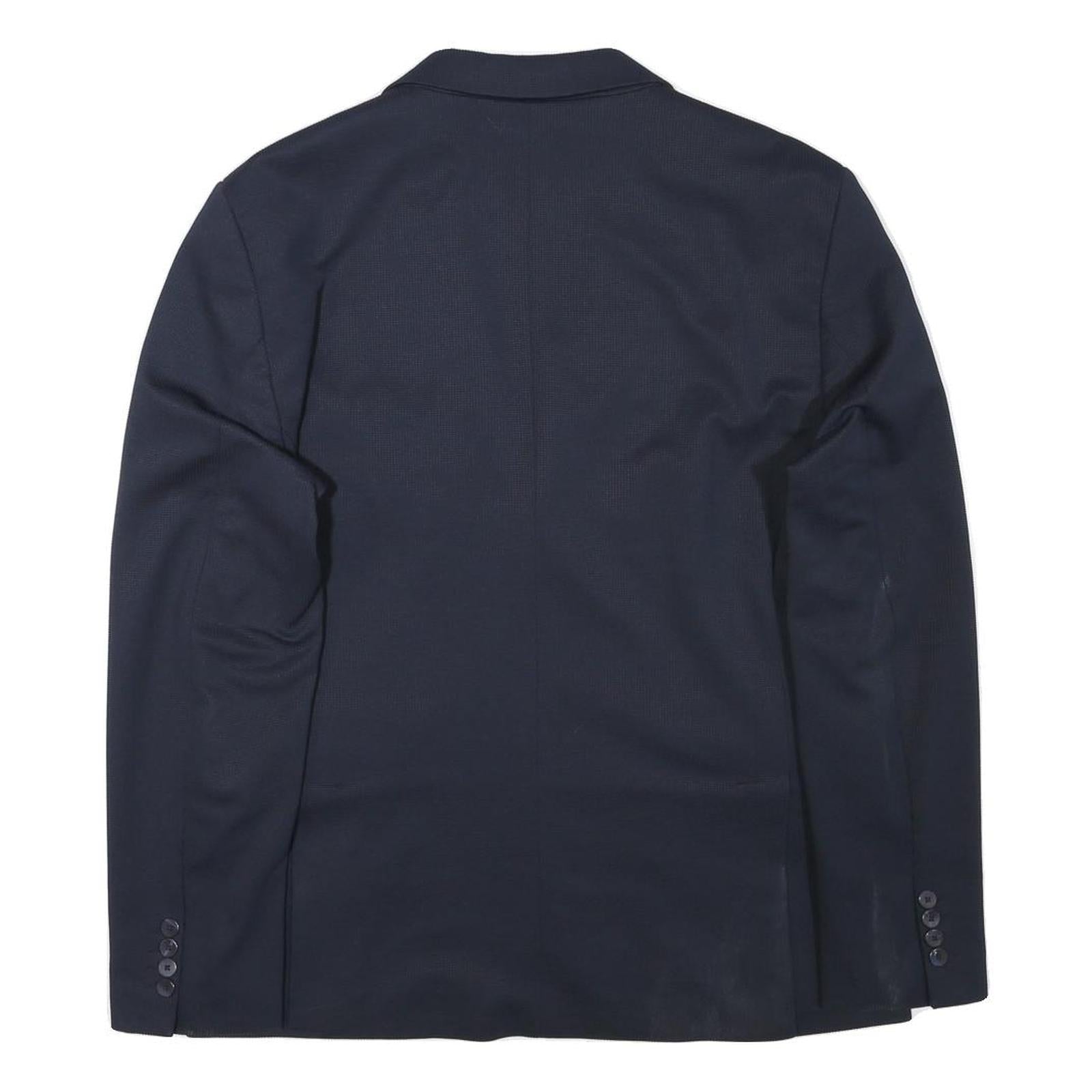 ZARA Mens Navy Blue Cotton Blend Blazer Jacket S Striped Lining Casual Smart