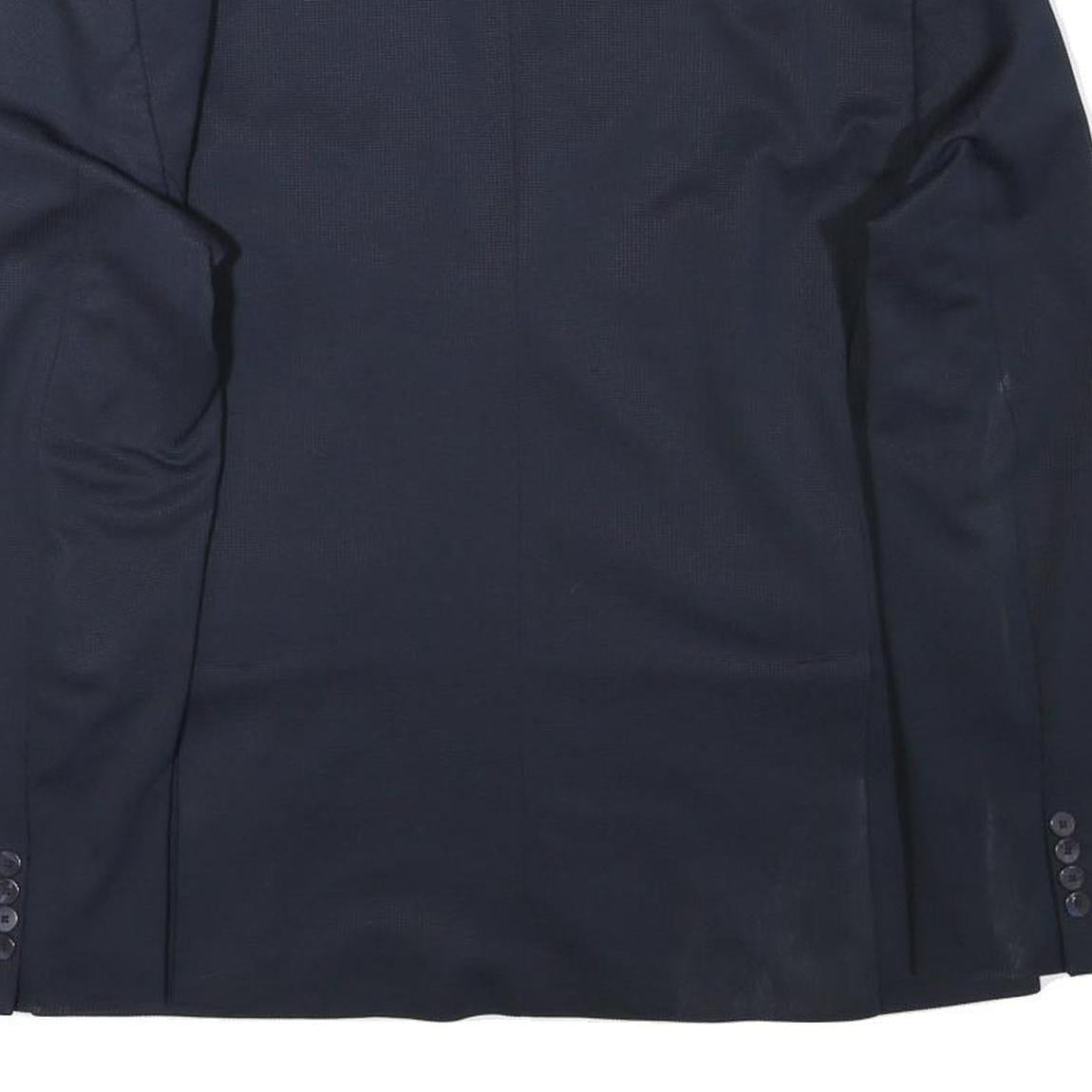 ZARA Mens Navy Blue Cotton Blend Blazer Jacket S Striped Lining Casual Smart