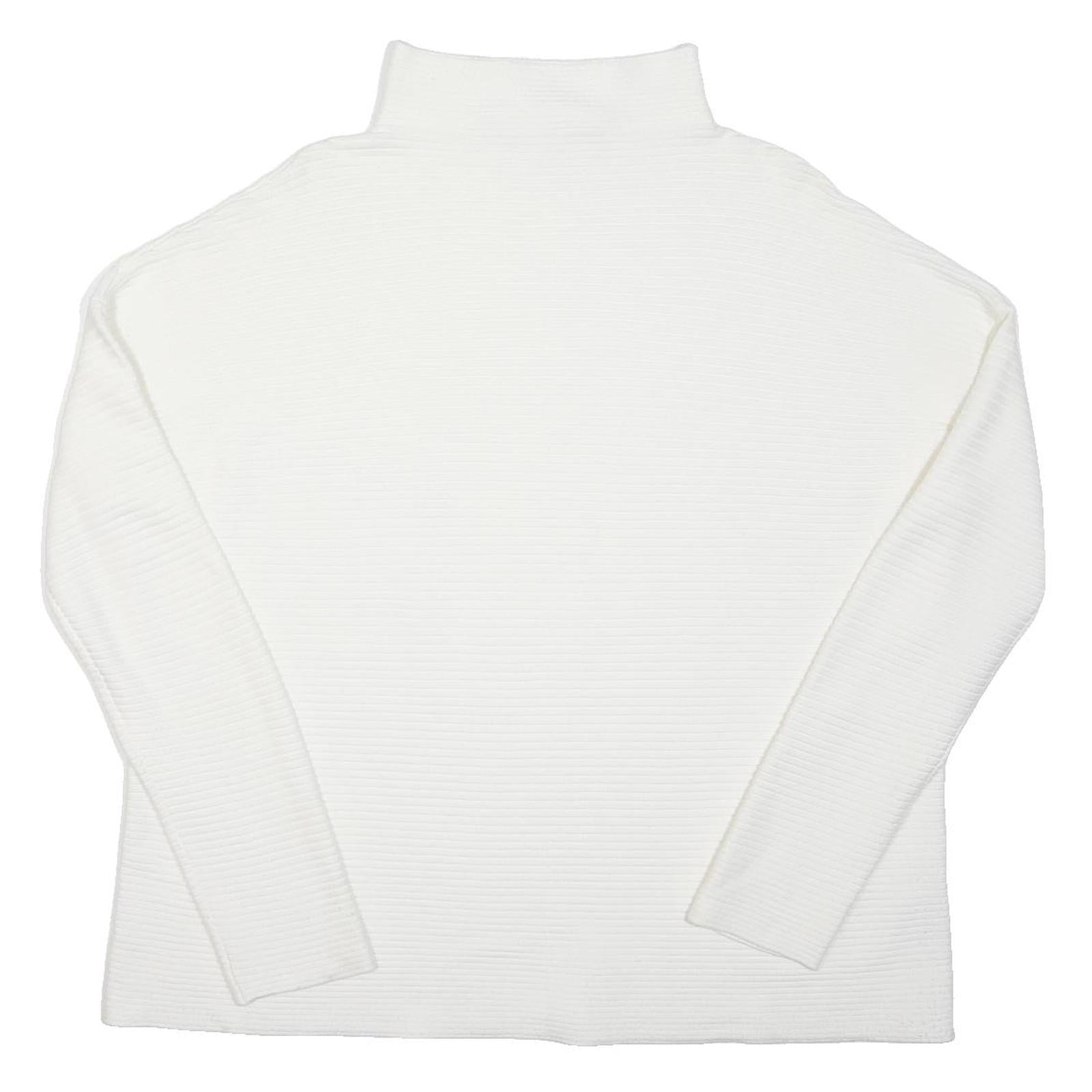FRENCH CONNECTION Womens White Plain Pullover Round Neck Basic Knit L Acrylic