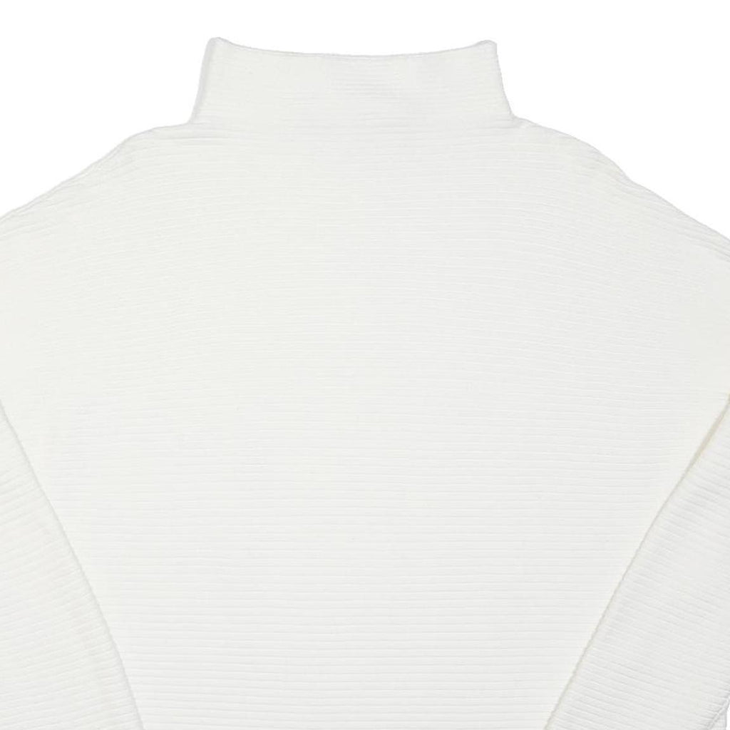 FRENCH CONNECTION Womens White Plain Pullover Round Neck Basic Knit L Acrylic