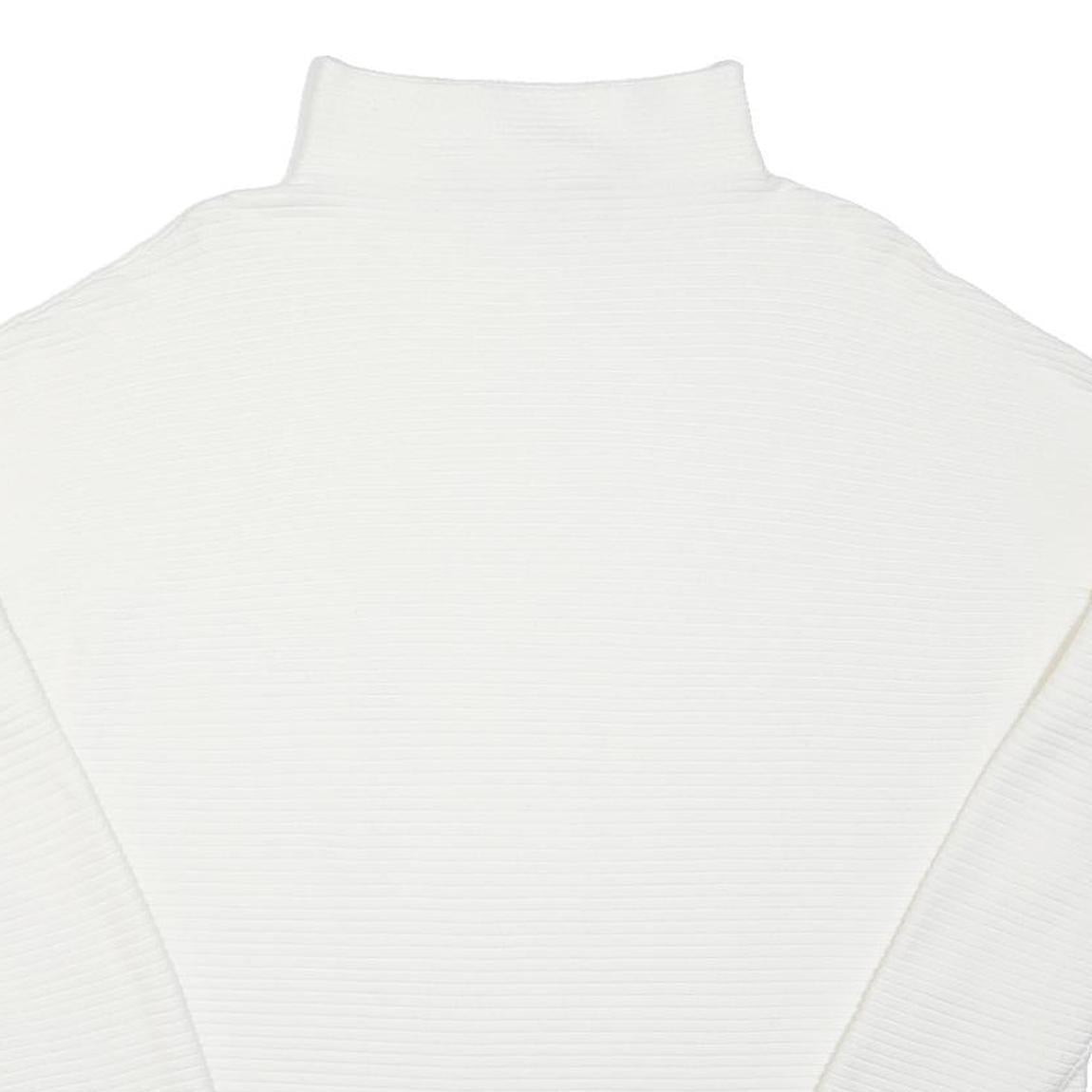FRENCH CONNECTION Womens White Plain Pullover Round Neck Basic Knit L Acrylic