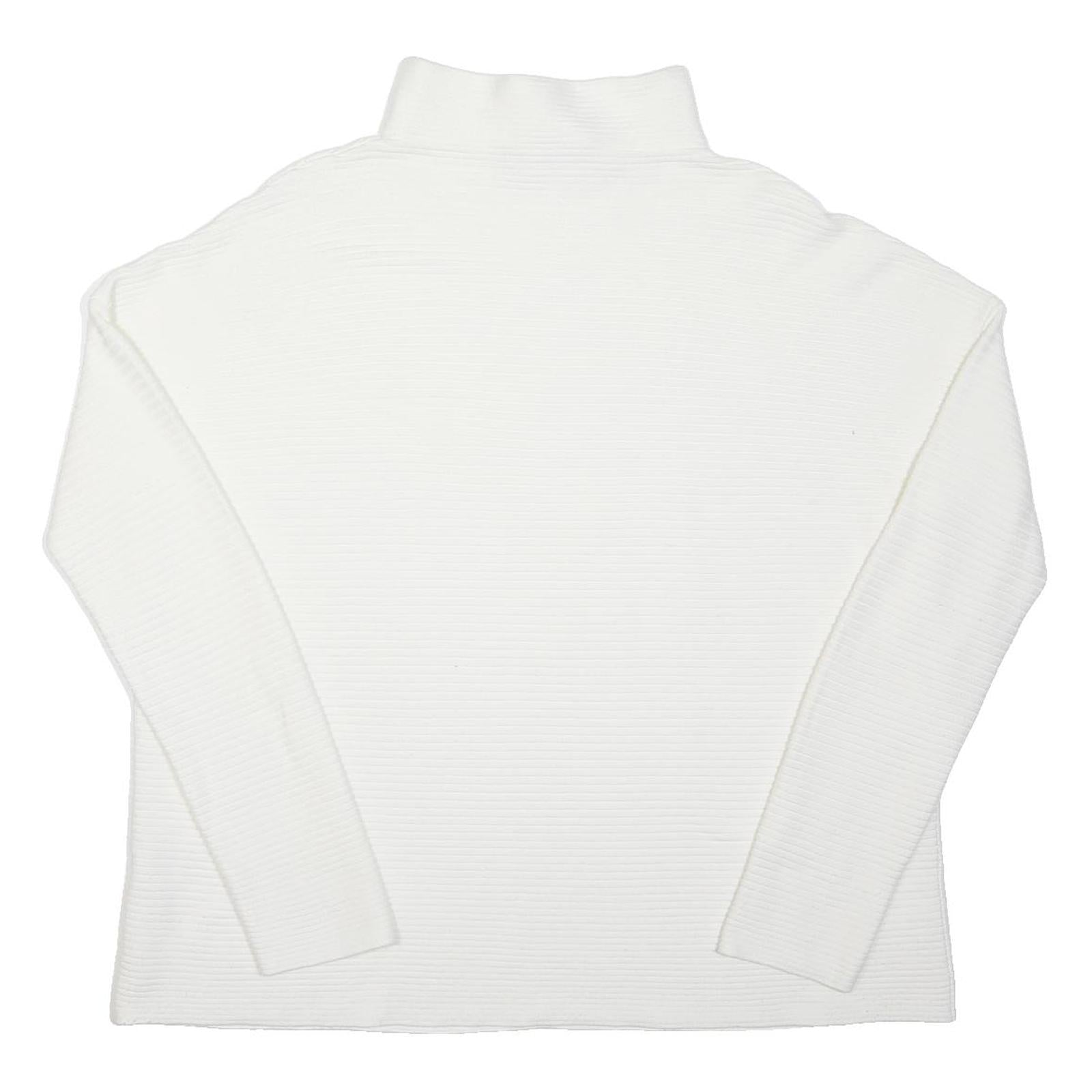 FRENCH CONNECTION Womens White Plain Pullover Round Neck Basic Knit L Acrylic