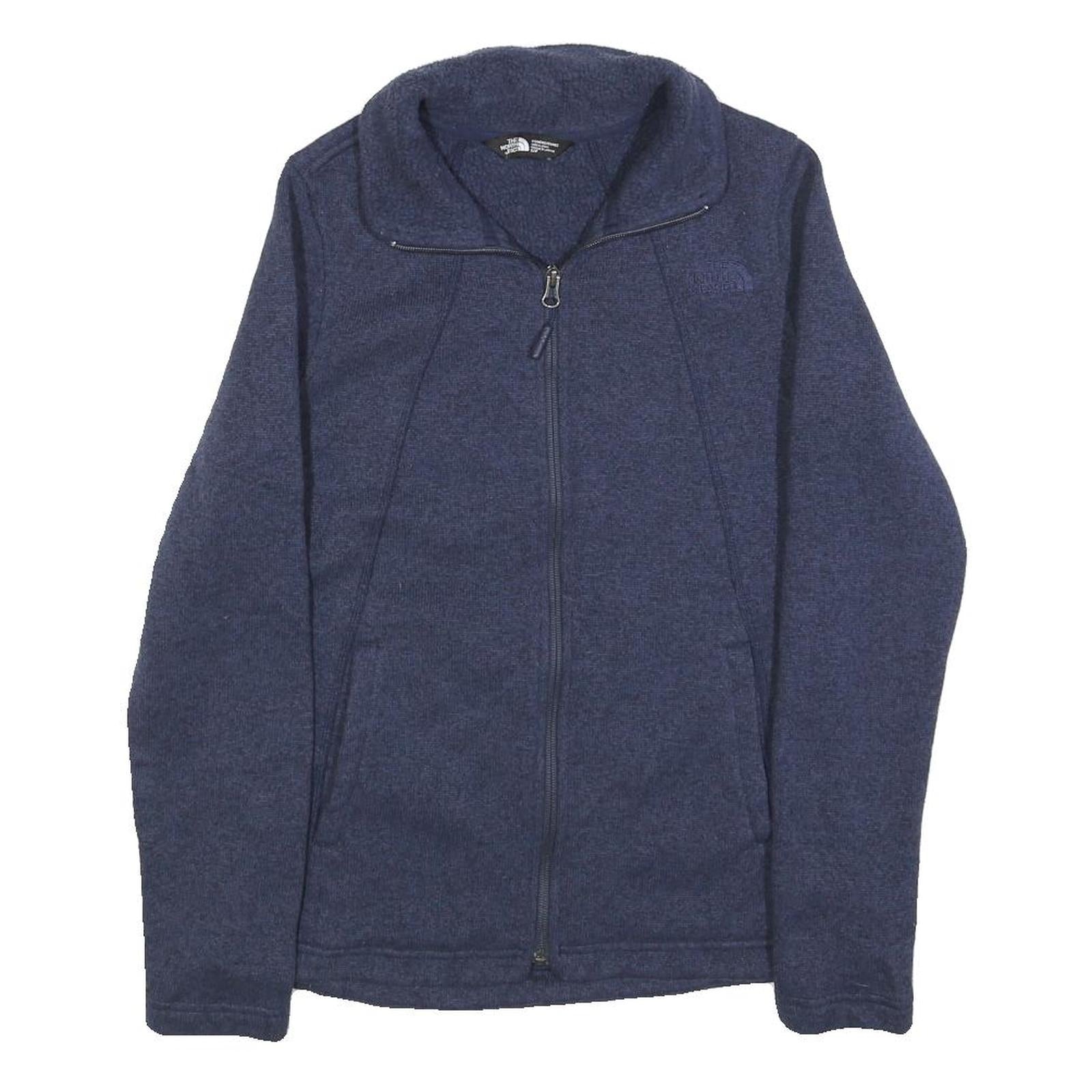 THE NORTH FACE Womens Blue Jacket S Polyester Blend Plain Zip Outdoor Warm