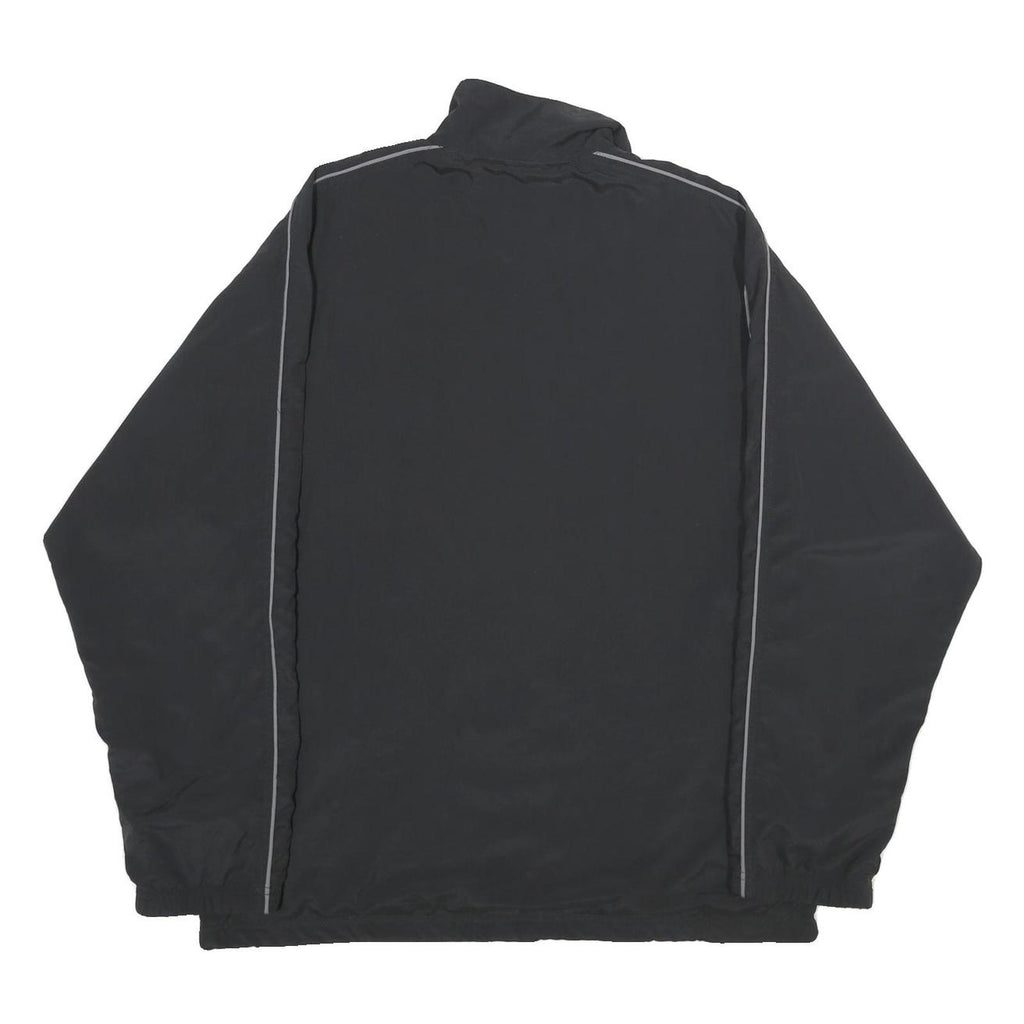 REEBOK Mens Black Zip Jacket M Polyester Plain Lightweight Sportswear Sports
