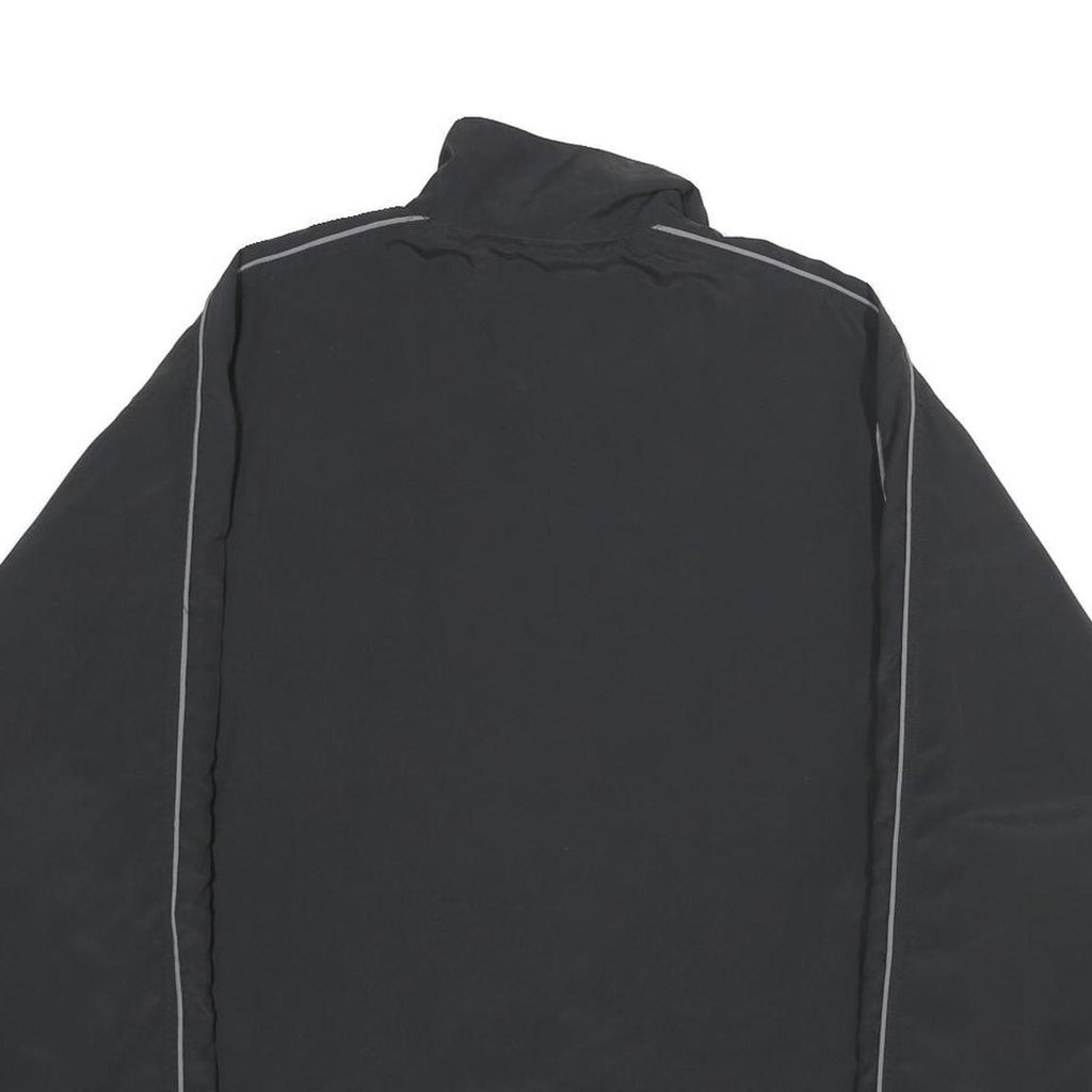 REEBOK Mens Black Zip Jacket M Polyester Plain Lightweight Sportswear Sports