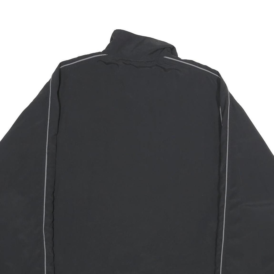 REEBOK Mens Black Zip Jacket M Polyester Plain Lightweight Sportswear Sports